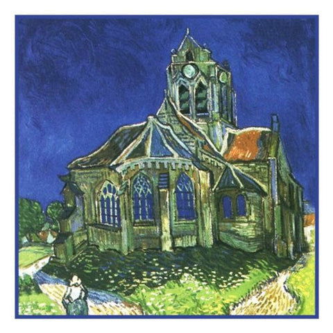 The Church in Auvers inspired by Impressionist Vincent Van Gogh's Painting Counted Cross Stitch Pattern DIGITAL DOWNLOAD