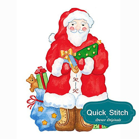 Quick Stitch Country Christmas Santa Claus Counted Cross Stitch Pattern