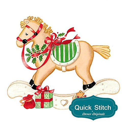 Quick Stitch Country Christmas Rocking Horse Counted Cross Stitch Pattern