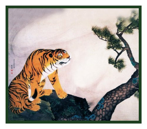 Tiger by Japanese artist Maruyama Okyo Counted Cross Stitch Pattern