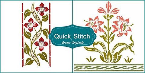 Art Nouveau Designs #14 Quick Stitch Flower 2 Counted Cross Stitch Patterns
