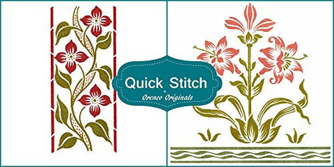 Art Nouveau Designs #14 Quick Stitch Flower 2 Counted Cross Stitch Patterns