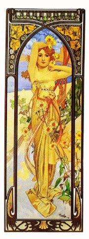 Time of Day Brightness of Day by Alphonse Mucha Counted Cross Stitch Pattern DIGITAL DOWNLOAD