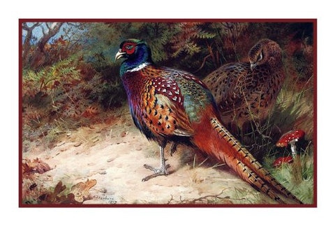 Common Pheasant by Naturalist Archibald Thorburn's Bird Counted Cross Stitch Pattern