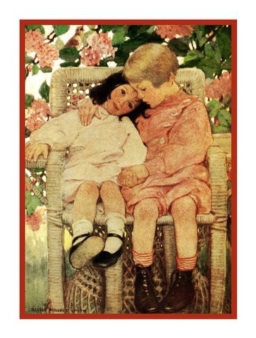 A Hug from Big Sister By Jessie Willcox Smith Counted Cross Stitch Pattern