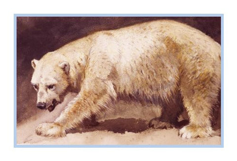 Polar Bear By Naturalist Archibald Thorburn's Animal Counted Cross Stitch Pattern