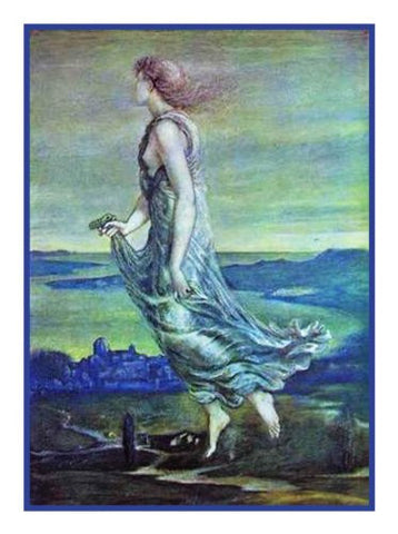 Hesperus and the Evening Star by Arts and Crafts Edward Burne-Jones Counted Cross Stitch Pattern