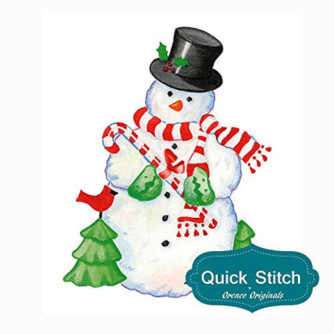 Quick Stitch Country Christmas Snowman Counted Cross Stitch Pattern