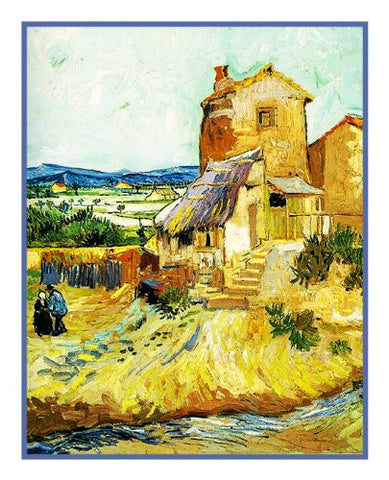 The Old Mill inspired by Impressionist Vincent Van Gogh's Painting Counted Cross Stitch Pattern