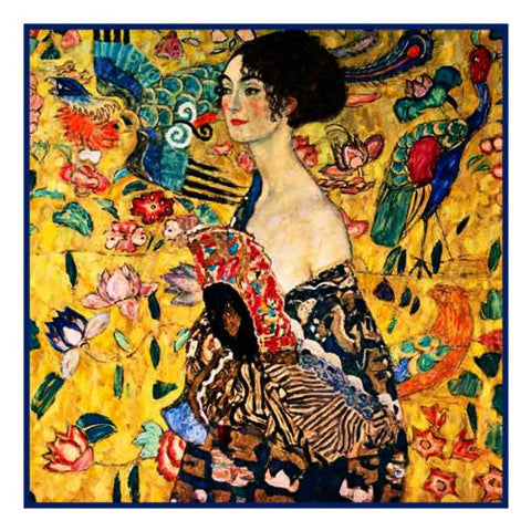 The Lady with the Fan by Gustav Klimt Counted Cross Stitch Pattern