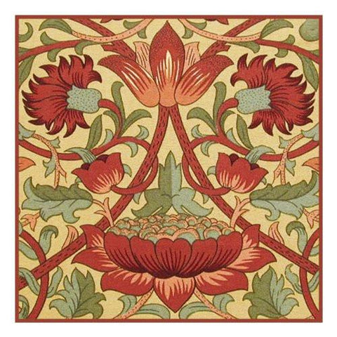 Loden in Earthtones by Arts and Crafts Movement Founder William Morris Counted Cross Stitch Pattern DIGITAL DOWNLOAD