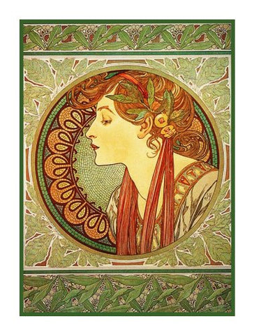 Laurel by Alphonse Mucha Counted Cross Stitch Pattern