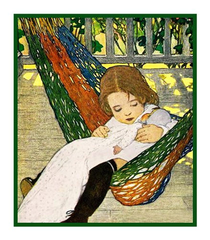 Rocking Baby Doll To Sleep By Jessie Willcox Smith Counted Cross Stitch Pattern