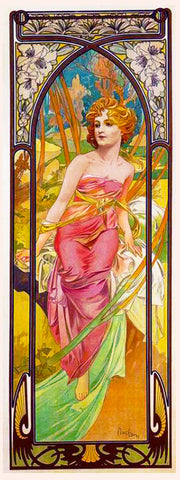 Morning Awakening by Alphonse Mucha Counted Cross Stitch Pattern