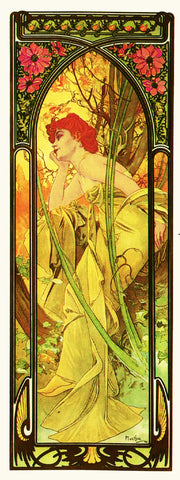 Time of Day Evening by Alphonse Mucha Counted Cross Stitch Pattern