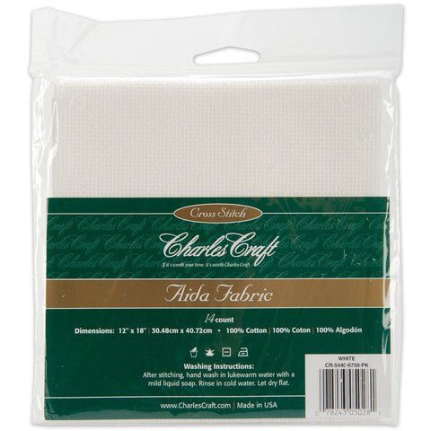 DMC Charles Craft Gold Standard DMC Aida Cloth 14 Count White 14-count Aida 12 inches by 18 inches