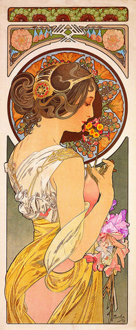 Primrose by Alphonse Mucha Counted Cross Stitch Pattern
