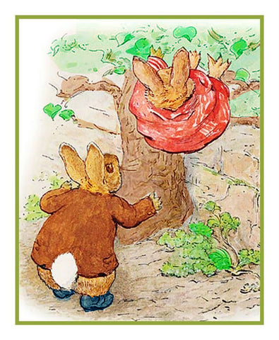 Peter Falls out of a Tree inspired by Beatrix Potter Counted Cross Stitch Pattern