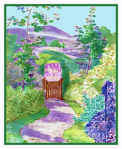 The Garden in Lakefield Cornwall inspired by Beatrix Potter Counted Cross Stitch Pattern