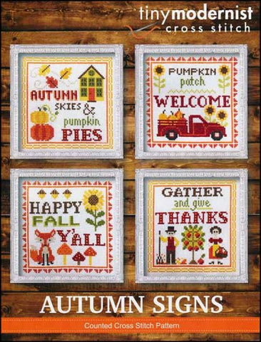 Autumn Signs By The Tiny Modernist Counted Cross Stitch Pattern
