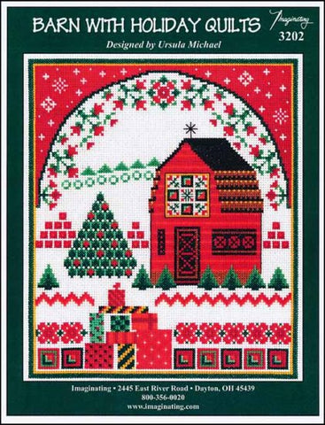 Barn With Holiday Quilts by Imaginating Counted Cross Stitch Pattern