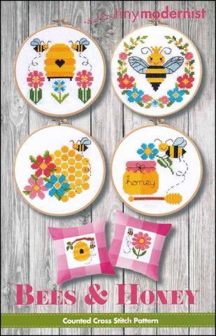 Bees & Honey Chart By The Tiny Modernist Counted Cross Stitch Pattern
