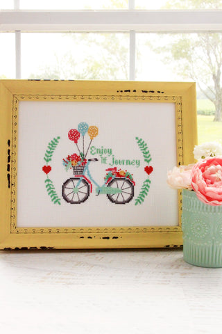 Enjoy The Journey Paper Counted Cross Stitch Pattern by Flamingo Toes