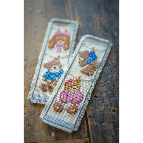 BIRTH BEARS Vervaco Bookmark Counted Cross Stitch Kit 2.5