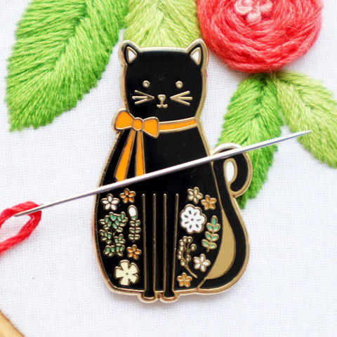 Black Cat Needle Minder by Flamingo Toes