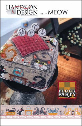 Kitty Cats-Block Party: Meow by Hands on Design Counted Cross Stitch Pattern