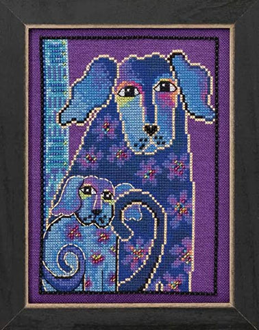 Laurel Burch Bloomingtails Dog Puppy by Mill Hill Counted Cross Stitch Kit
