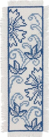 Blue Flower Bookmark Counted Cross Stitch Kit  by Permin Scandinavian