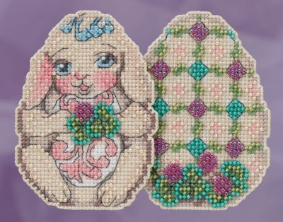 Jim Shore Bunny Egg Beaded Counted Cross Stitch Easter Ornament Kit Mill Hill