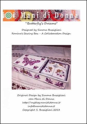 Butterfly's Dreams Sewing Box By Mani di Donna Counted Cross Stitch Pattern