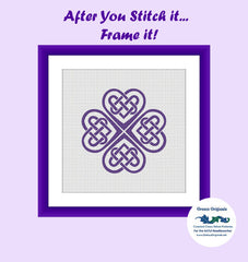EASY * 3 DMC Colors* Celtic Knots Counted Cross Stitch Pattern