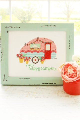 Happy Camper Paper Counted Cross Stitch Pattern by Flamingo Toes