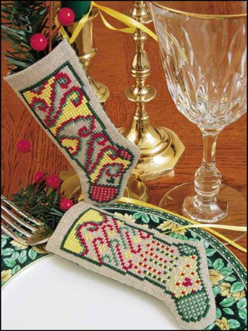 Linen Stocking Ornament Kit. CELEBRATE