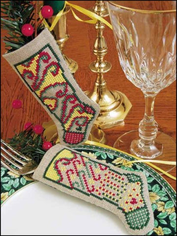 Linen Stocking Ornament Kit. CELEBRATE