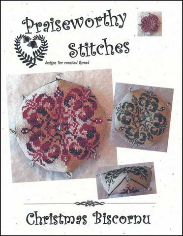 Christmas Biscornu by Praiseworthy Stitches Counted Cross Stitch Pattern