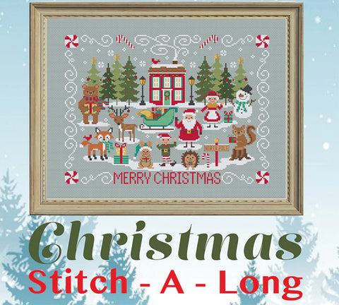 Christmas Stitch-A-Long Borders and Text By The Tiny Modernist Counted Cross Stitch Pattern