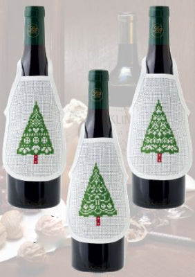 Christmas Tree Bottle Aprons (3 designs) Counted Cross Stitch Kit  by Permin Scandinavian