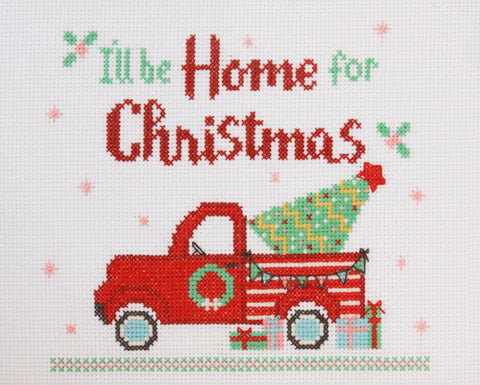I'll Be Home For Christmas Paper Counted Cross Stitch Pattern by Flamingo Toes