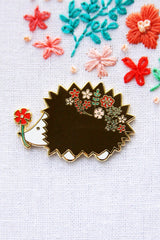 Floral Hedgehog Needle Minder by Flamingo Toes
