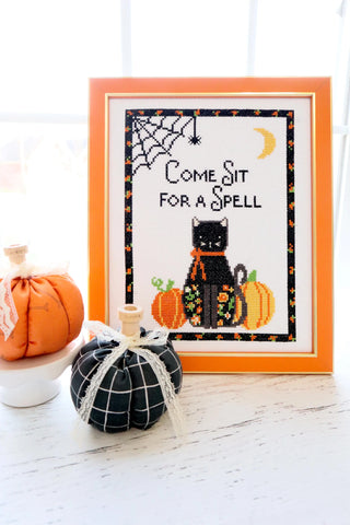 Come Sit for a Spell Cross Stitch Paper Pattern Counted Cross Stitch Pattern by Flamingo Toes