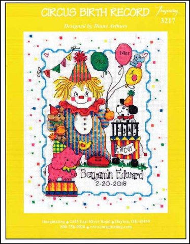 Circus Birth Record by Imaginating Counted Cross Stitch Pattern