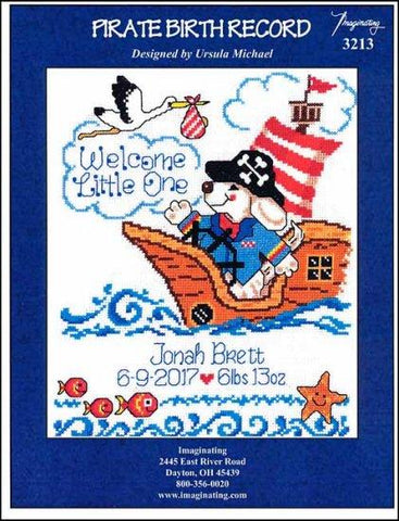 Pirate Birth Record by Imaginating Counted Cross Stitch Pattern