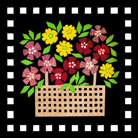 Leopoldine Kolbe Folk Art Basket -Dianthus Counted Cross Stitch Pattern