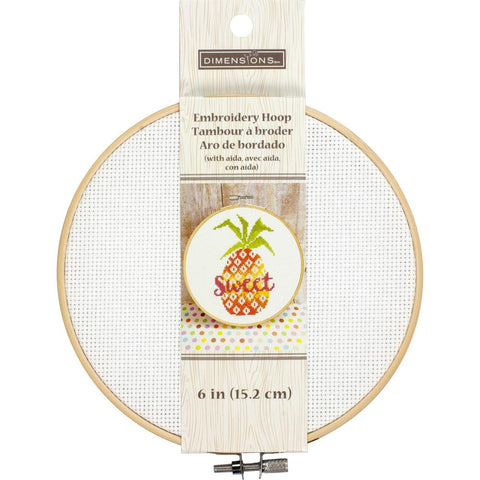 Dimensions Embroidery Hoop With Aida and  6 inch Bamboo Hoop by Dimensions