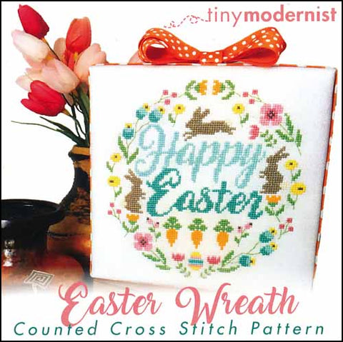 Easter Wreath By The Tiny Modernist Counted Cross Stitch Pattern