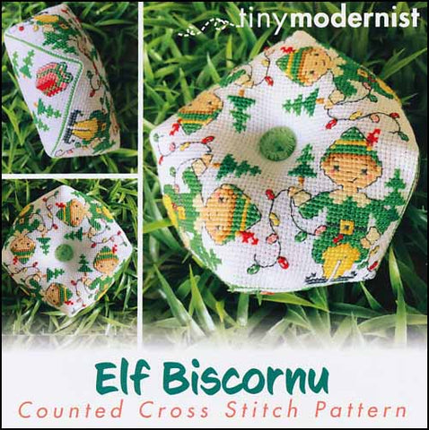 Elf Biscornu By The Tiny Modernist Counted Cross Stitch Pattern